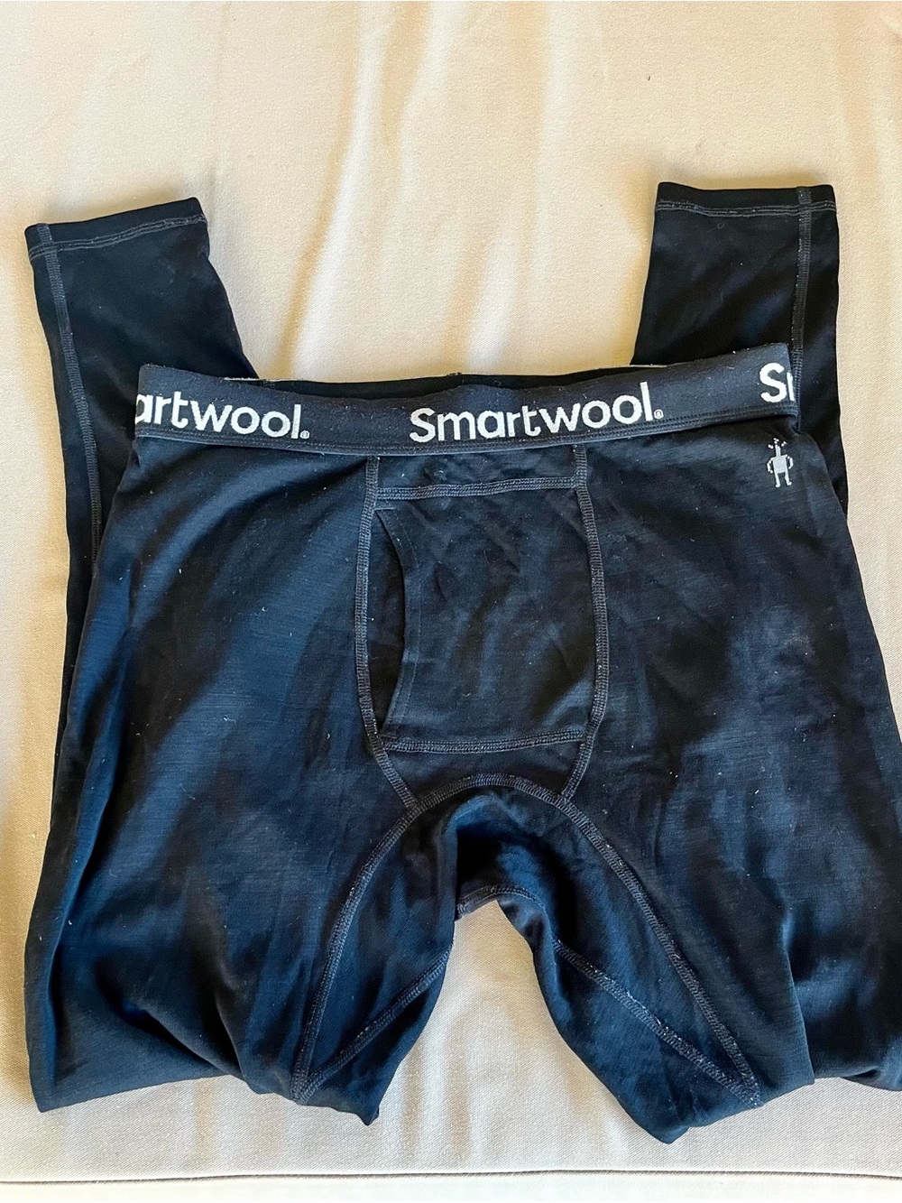 Smartwool Men’s Black Merino Wool Cold Weather Base Layer Bottoms | Size M